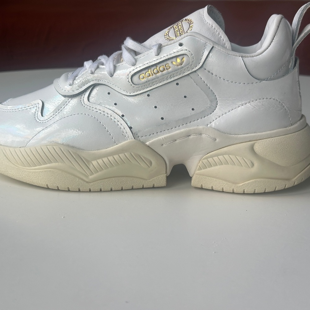 Adidas Supercourt RX Cloud White & Cream Sneakers W10.5 M9Patent Leather FV0850